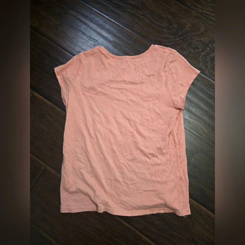 Children's Place Orange Fall Pumpkin Latte Casual Girls Tee Shirt Large